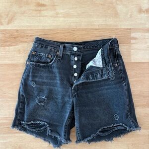 Levi 501 Black Mid-thigh shorts